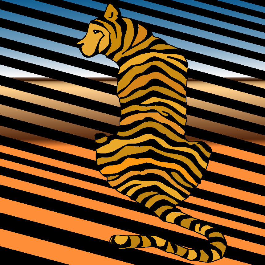 op art of a tiger